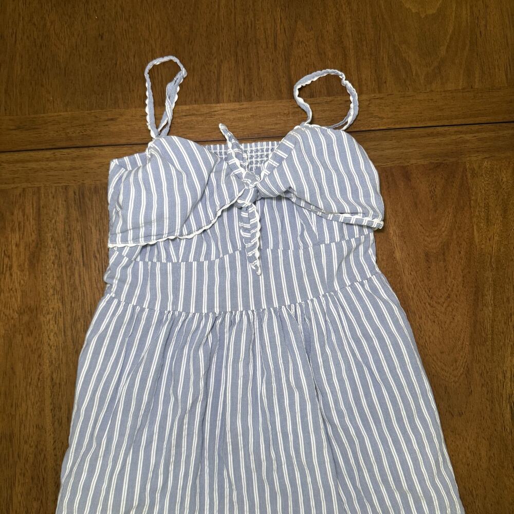 Old Navy Women’s Large Blue White Striped Tie Front Maxi Dress